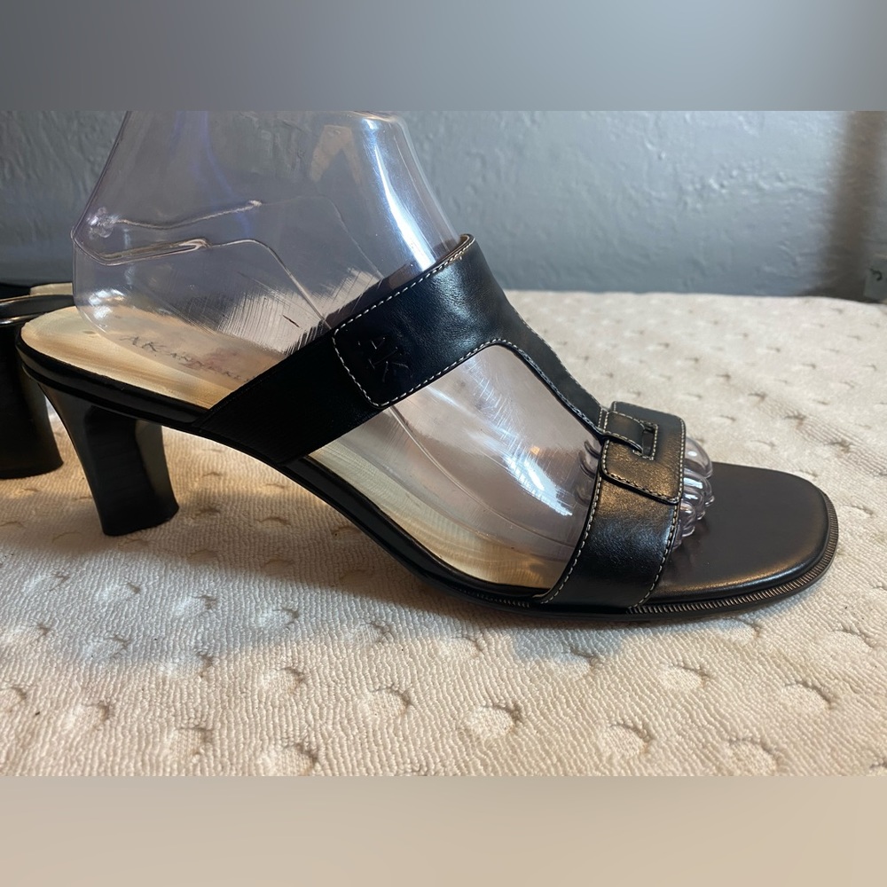 ANNE KLIEN Black T-Strap Mule